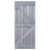 Sliding Door with Hardware Set 80x210 cm Solid Pine Wood Grey