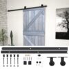 Sliding Door with Hardware Set 80x210 cm Solid Pine Wood Grey