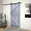 Sliding Door with Hardware Set 80x210 cm Solid Pine Wood Grey
