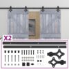 Sliding Door with Hardware Set 80x210 cm Solid Pine Wood Grey