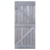 Sliding Door with Hardware Set 80x210 cm Solid Pine Wood Grey