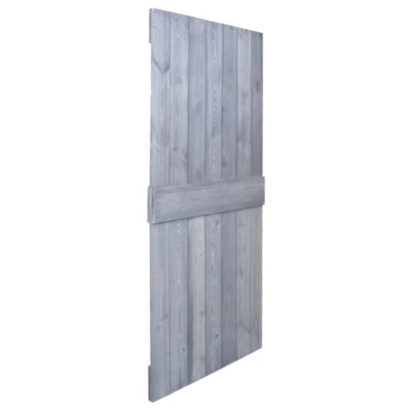 Sliding Door with Hardware Set 80x210 cm Solid Pine Wood Grey