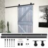 Sliding Door with Hardware Set 90x210 cm Solid Pine Wood Grey