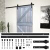 Sliding Door with Hardware Set 90x210 cm Solid Pine Wood Grey