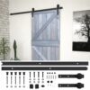 Sliding Door with Hardware Set 90x210 cm Solid Pine Wood Grey