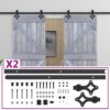 Sliding Door with Hardware Set 100x210 cm Solid Pine Wood Grey