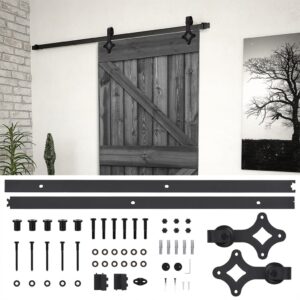 Sliding Door with Hardware Set 80x210 cm Solid Pine Wood Black