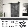 Sliding Door with Hardware Set 80x210 cm Solid Pine Wood Black