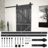 Sliding Door with Hardware Set 80x210 cm Solid Pine Wood Black