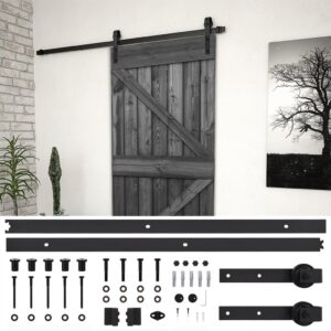 Sliding Door with Hardware Set 80x210 cm Solid Pine Wood Black