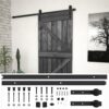 Sliding Door with Hardware Set 80x210 cm Solid Pine Wood Black
