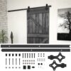 Sliding Door with Hardware Set 90x210 cm Solid Pine Wood Black