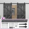 Sliding Door with Hardware Set 90x210 cm Solid Pine Wood Black