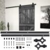 Sliding Door with Hardware Set 100x210 cm Solid Pine Wood Black