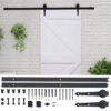 Sliding Door with Hardware Set 80x210 cm Solid Pine Wood White