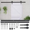 Sliding Door with Hardware Set 80x210 cm Solid Pine Wood White
