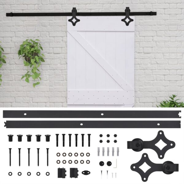 Sliding Door with Hardware Set 80x210 cm Solid Pine Wood White