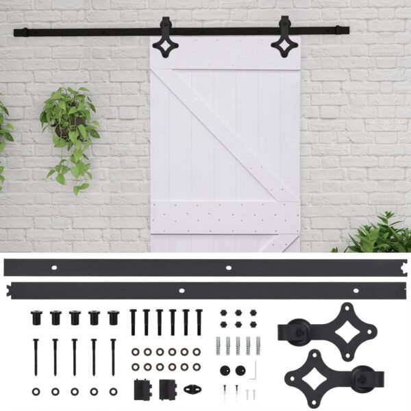 Sliding Door with Hardware Set 90x210 cm Solid Pine Wood White