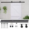 Sliding Door with Hardware Set 90x210 cm Solid Pine Wood White