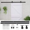 Sliding Door with Hardware Set 90x210 cm Solid Pine Wood White