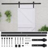Sliding Door with Hardware Set 90x210 cm Solid Pine Wood White