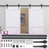 Sliding Door with Hardware Set 90x210 cm Solid Pine Wood White