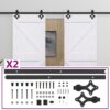 Sliding Door with Hardware Set 90x210 cm Solid Pine Wood White