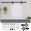 Sliding Door with Hardware Set 100x210 cm Solid Pine Wood White