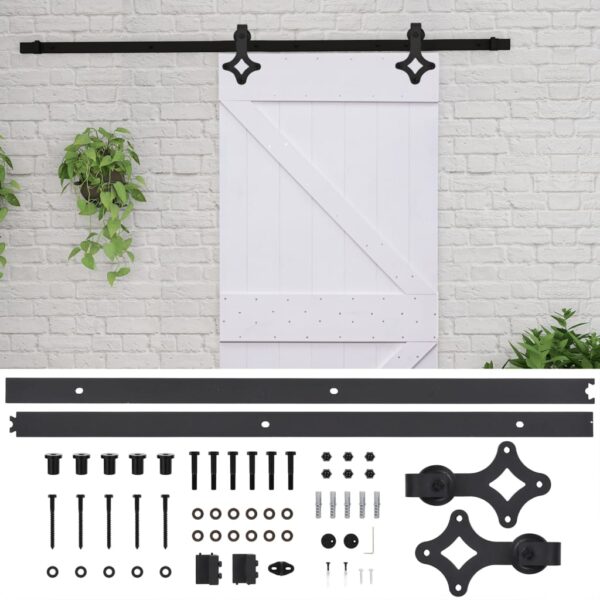 Sliding Door with Hardware Set 100x210 cm Solid Pine Wood White