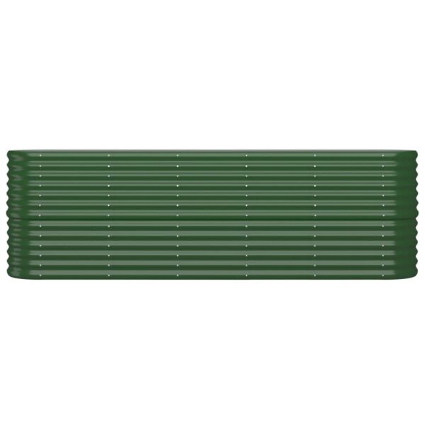 Garden Raised Bed Galvanised Steel 224x40x68 cm Green
