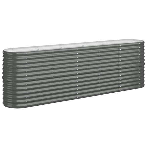 Garden Raised Bed Galvanised Steel 224x40x68 cm Anthracite