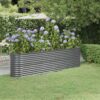 Garden Raised Bed Galvanised Steel 260x40x68 cm Anthracite