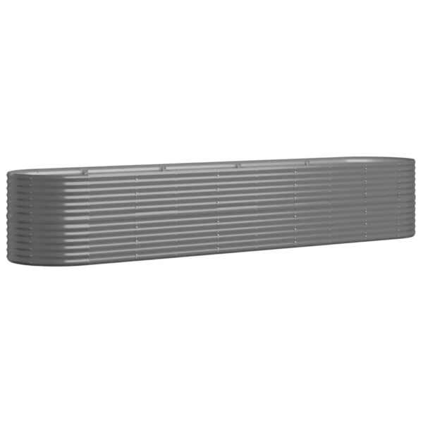 Garden Raised Bed Galvanised Steel 368x80x68 cm Grey