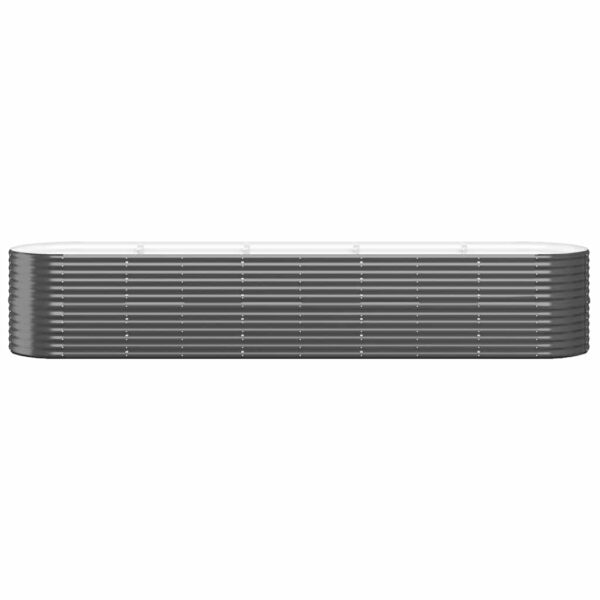 Garden Raised Bed Galvanised Steel 368x80x68 cm Anthracite