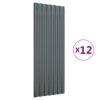 Roof Panels 12 pcs Galvanised Steel Anthracite 100x36 cm