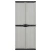 Garden Storage Cabinet with 3 Shelves Grey&Black 68x40x168 cm