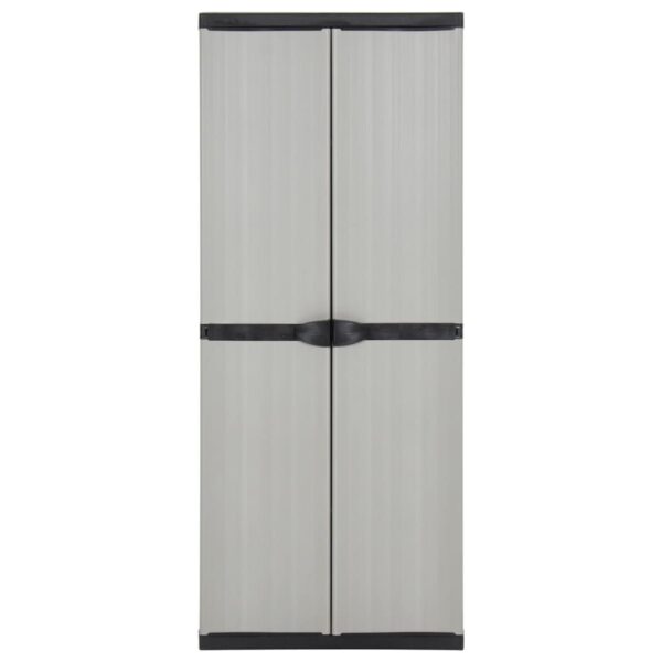 Garden Storage Cabinet with 3 Shelves Grey&Black 68x40x168 cm