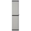 Garden Storage Cabinet with 3 Shelves Grey&Black 68x40x168 cm