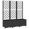 Garden Planter with Trellis Black 120x40x136 cm PP