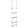 Telescopic Garden Rack with 3 Shelves Silver Aluminium