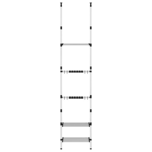 Telescopic Garden Rack with 3 Shelves Silver Aluminium