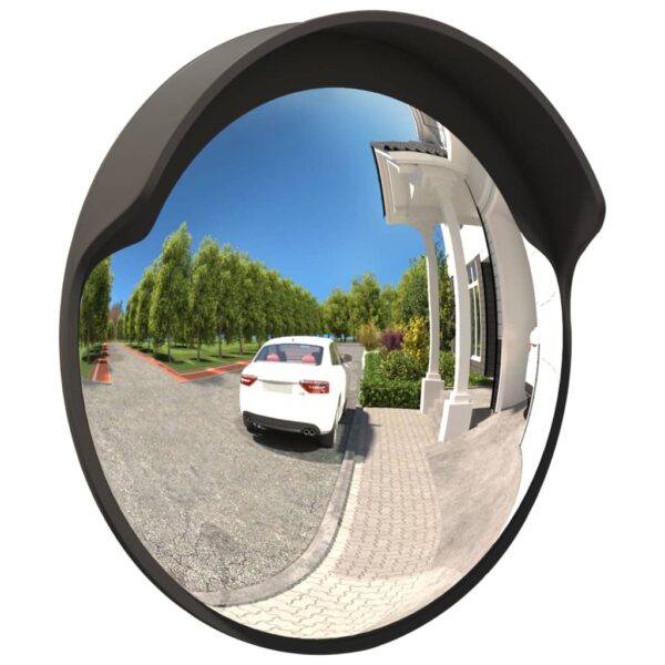 Outdoor Convex Traffic Mirror Black Ã˜45 cm Polycarbonate
