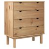 Drawer Cabinet OTTA 76.5x39.5x90cm Solid Wood Pine