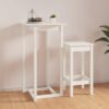 Bar Table White 60x60x110 cm Solid Wood Pine