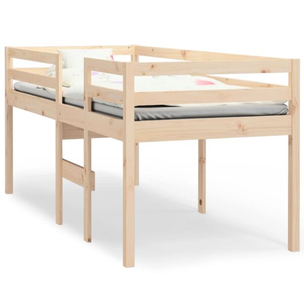 High Sleeper Bed without Mattress 90x190 cm Single Solid Wood Pine