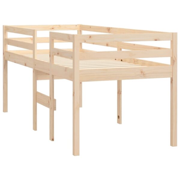 High Sleeper Bed without Mattress 90x190 cm Single Solid Wood Pine