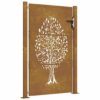 Garden Gate 105x130 cm Corten Steel Tree Design