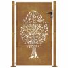 Garden Gate 105x130 cm Corten Steel Tree Design