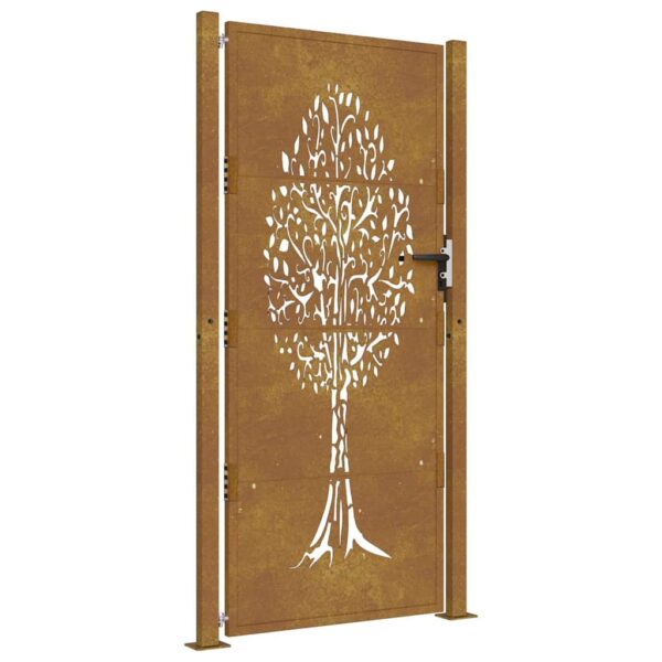 Garden Gate 105x205 cm Corten Steel Tree Design