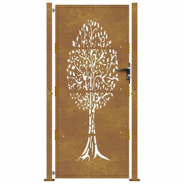 Garden Gate 105x205 cm Corten Steel Tree Design
